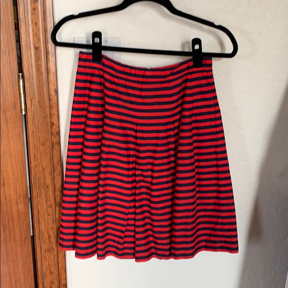 J. Crew red and navy striped starter skirt!